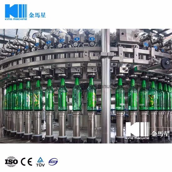 Automatic Glass Bottle Soda Sparkling Water Beer Brewery Wine Hot Juice Tea Coffee Milk Sauce Honey Energy Drink Bottling Syrup Filling Sealing Capping Machine